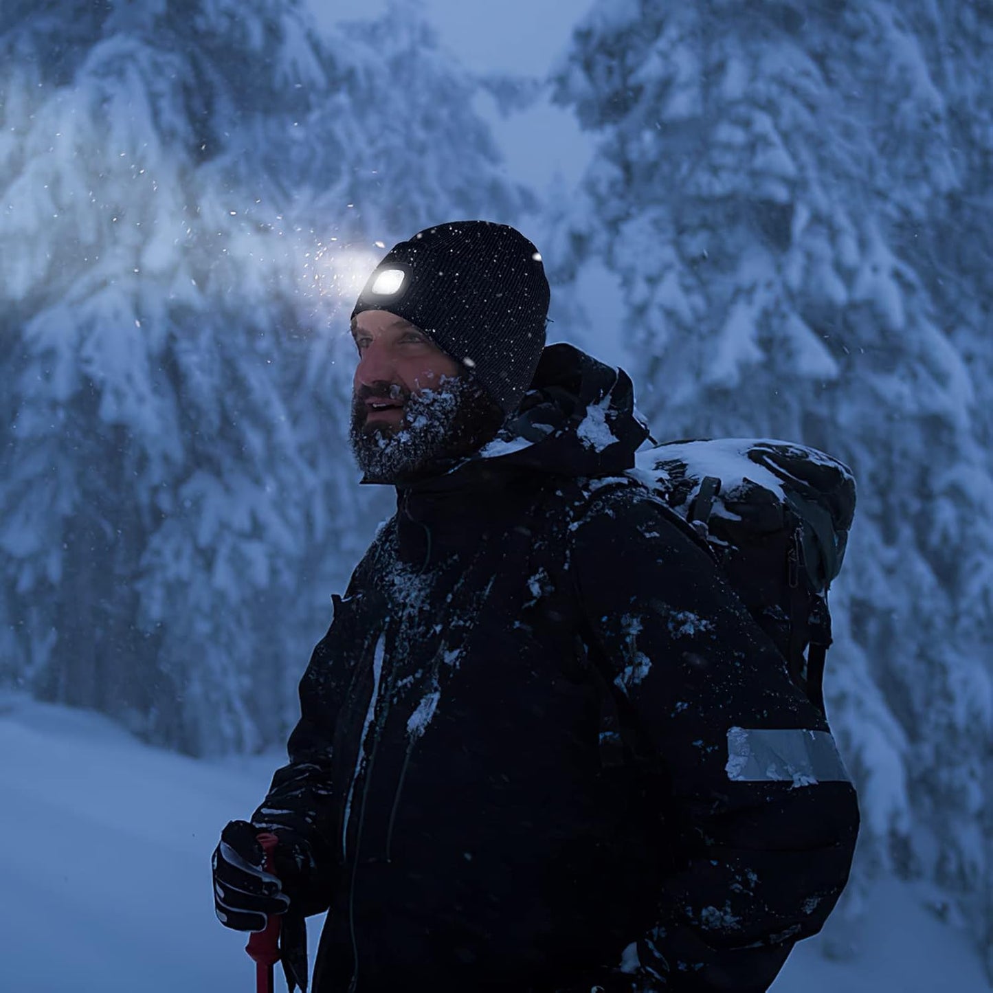 LED-muts met verlichting voor mannen en vrouwen, oplaadbare warme muts met lamp, winterse lichtgevende muts voor vissen, joggen, kamperen en hardlopen