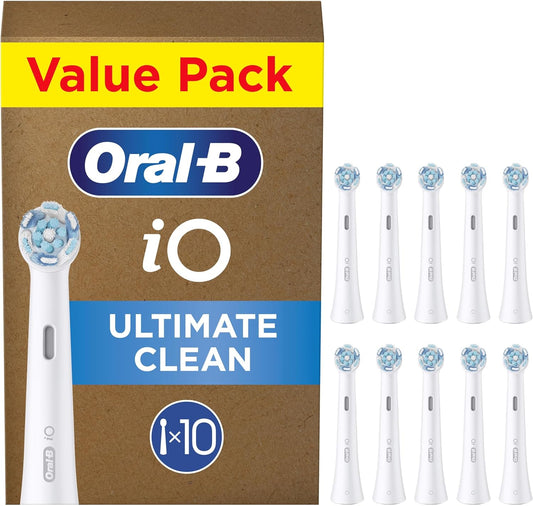 Oral-B iO Series Ultimate Clean, Originele vervangende ronde opzetborstels, met CrissCross borstelharen voor geavanceerde intense reiniging en verwijdering van tandplak, 10